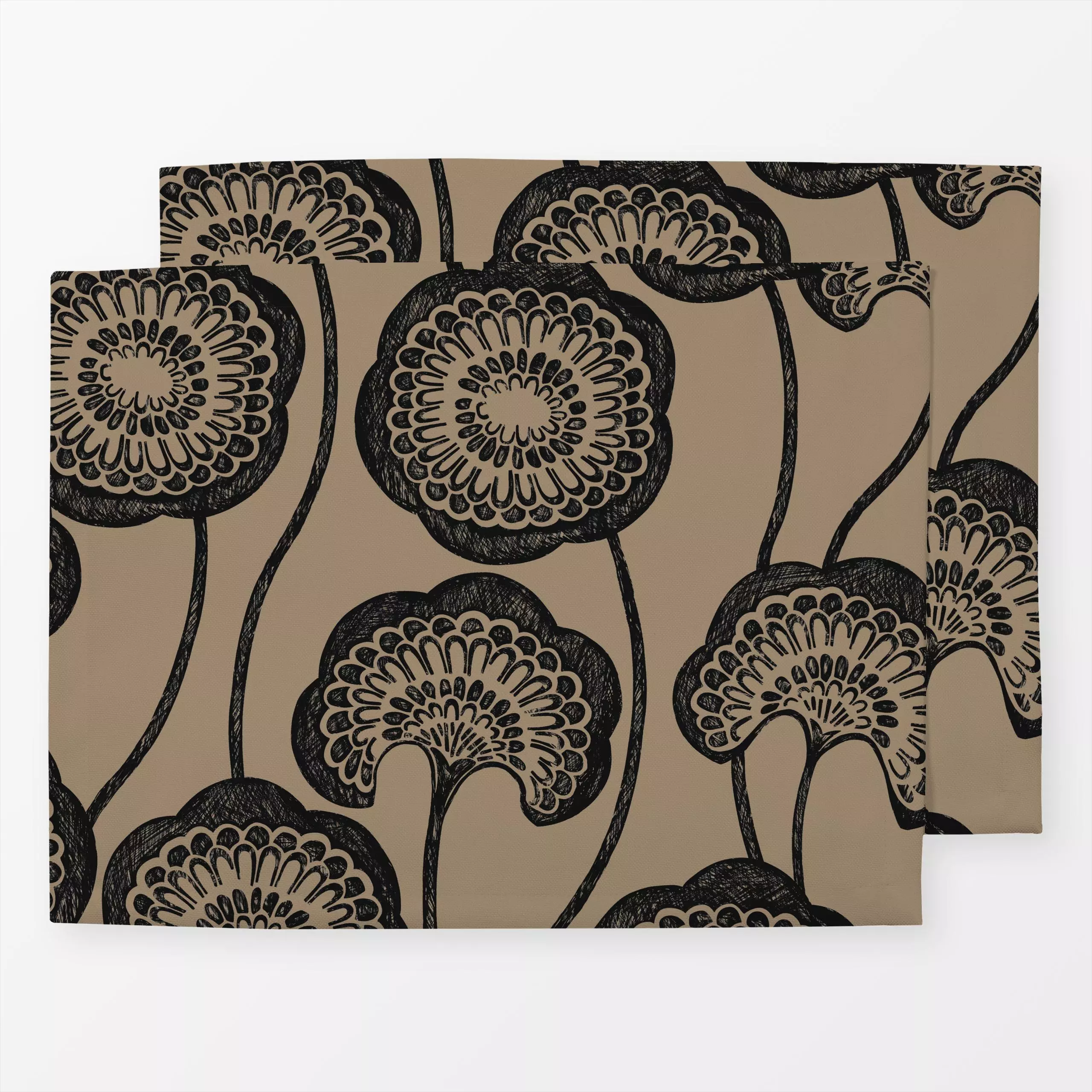 Tischset Big Blossoms dark, Blumen, von Studio Kesse