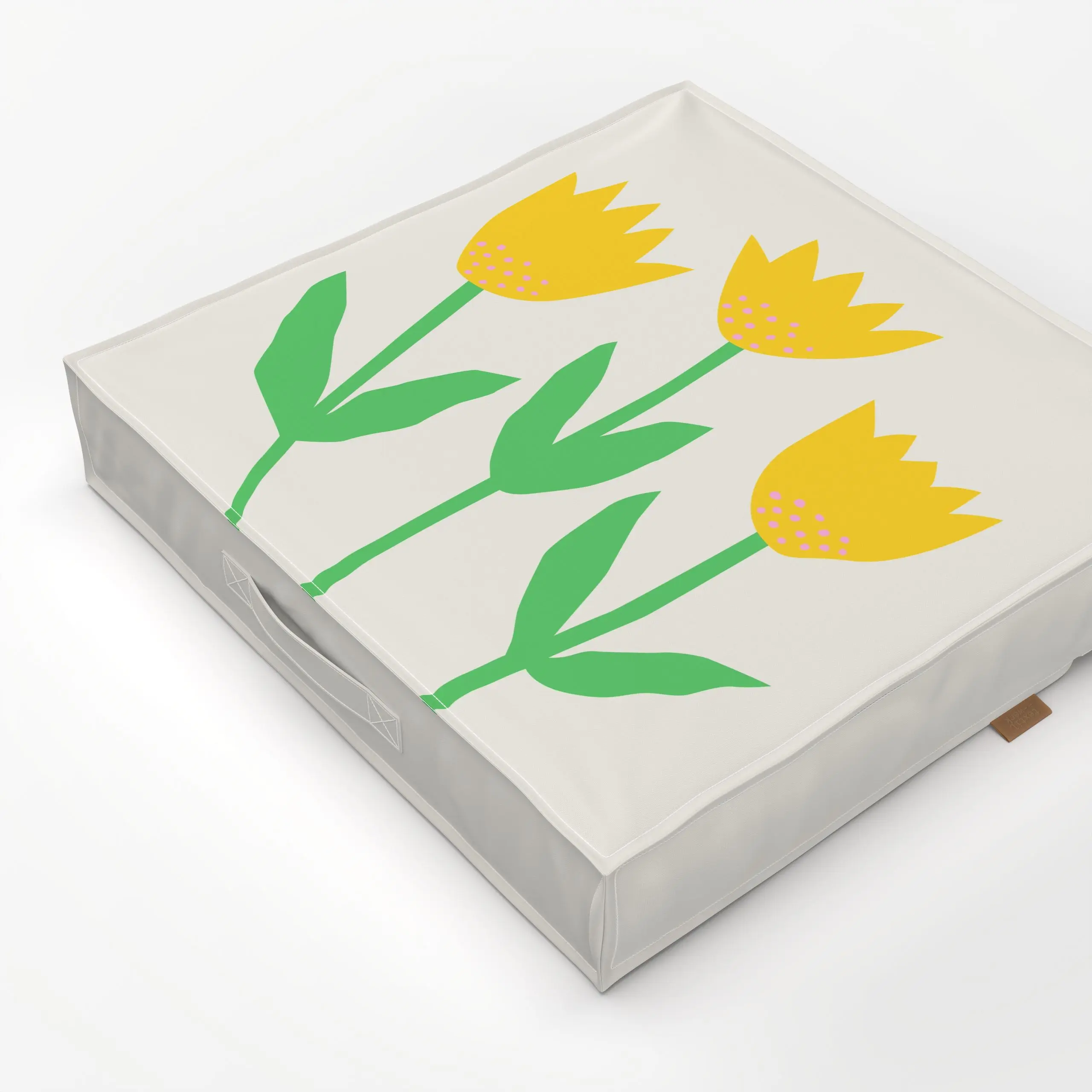 Bodenkissen Frühlingsblumen gelb - Frühling, Ostern - von „Kerstin Ax"; Blumen, bunt, gelb, Fruehling, farbenfroh, gruen, Ga...