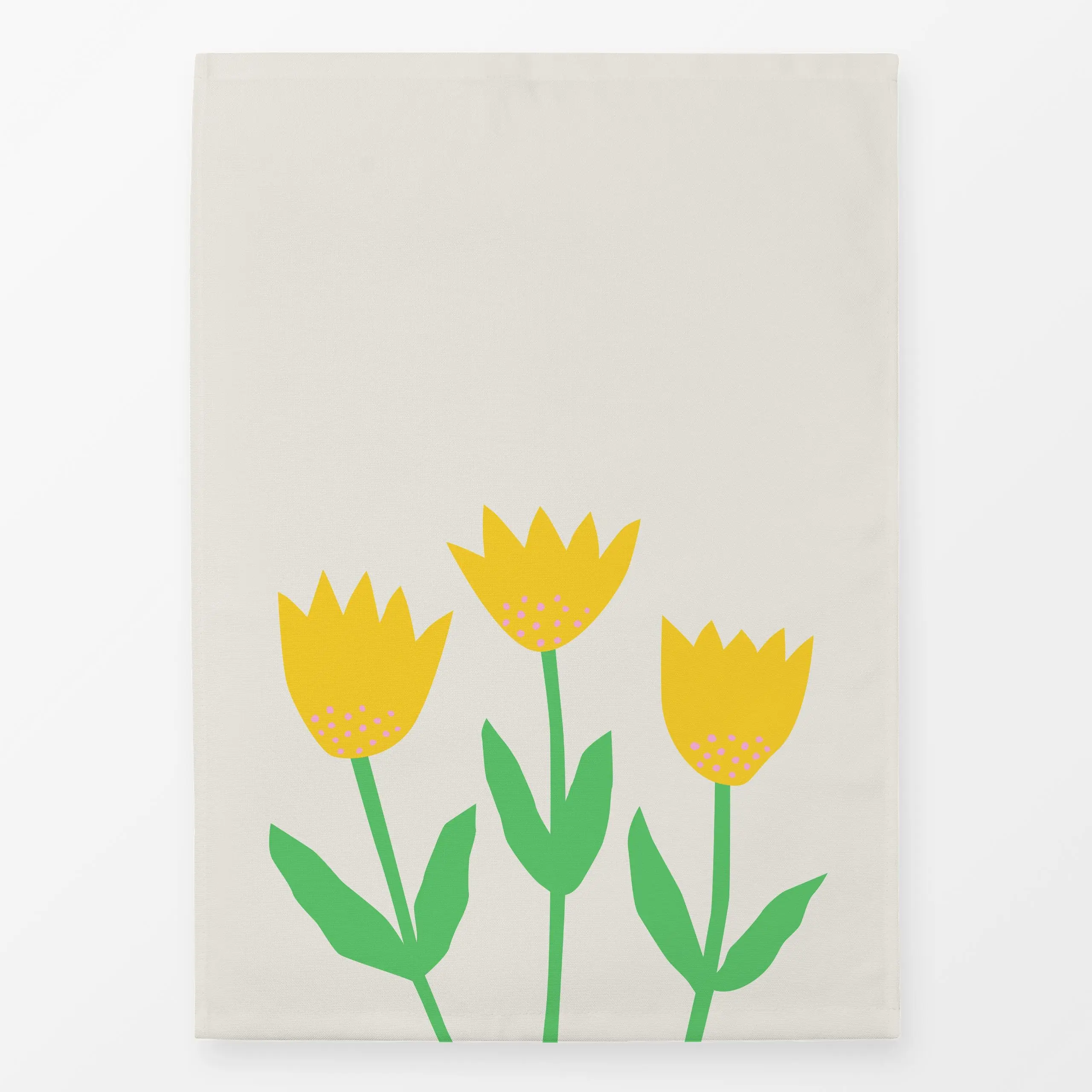 Geschirrtücher Frühlingsblumen gelb - Frühling, Ostern - von „Kerstin Ax"; Blumen, bunt, gelb, Fruehling, farbenfroh, gruen,...