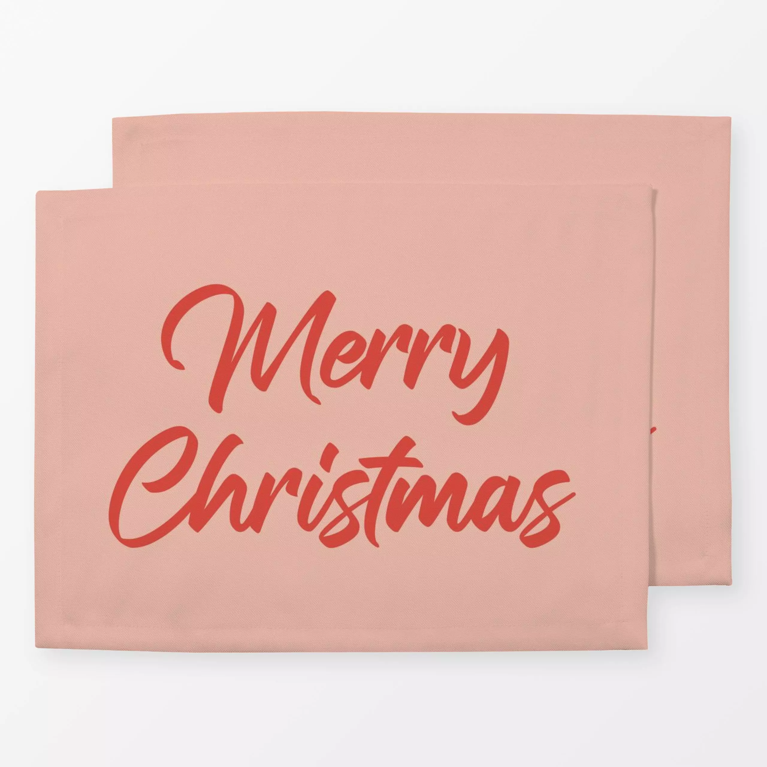 Tischset Merry Christmas Rosa Rot - Sprüche & Schriftzüge, Weihnachten - von „DEINKI"; Merry Christmas, Weihnachten, weihnac...