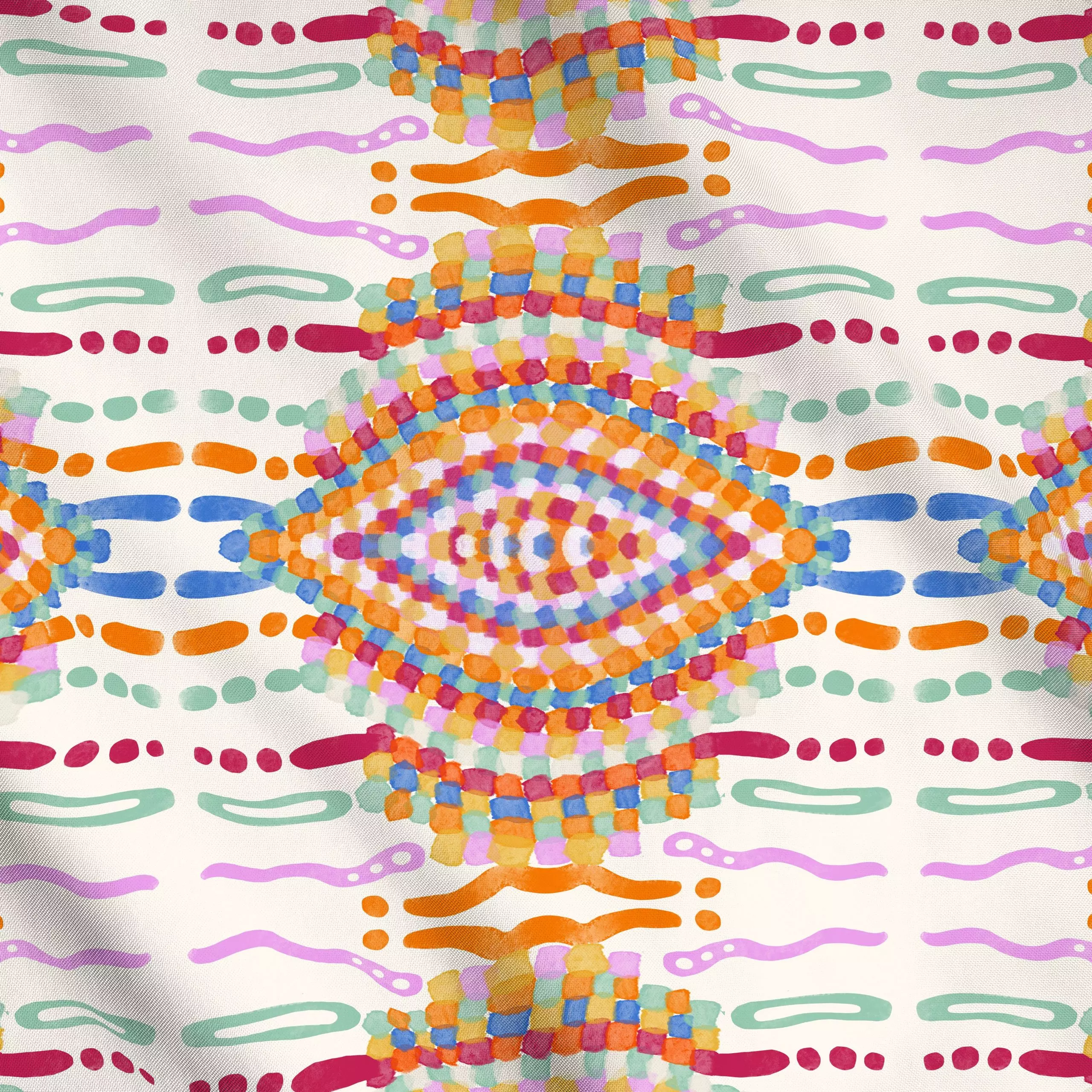 Meterware Colorful diamond - Symbole & Muster, Retro & Vintage - von „Patries Elisabeth"; marrakesch, boho, hippie, Muster, ...