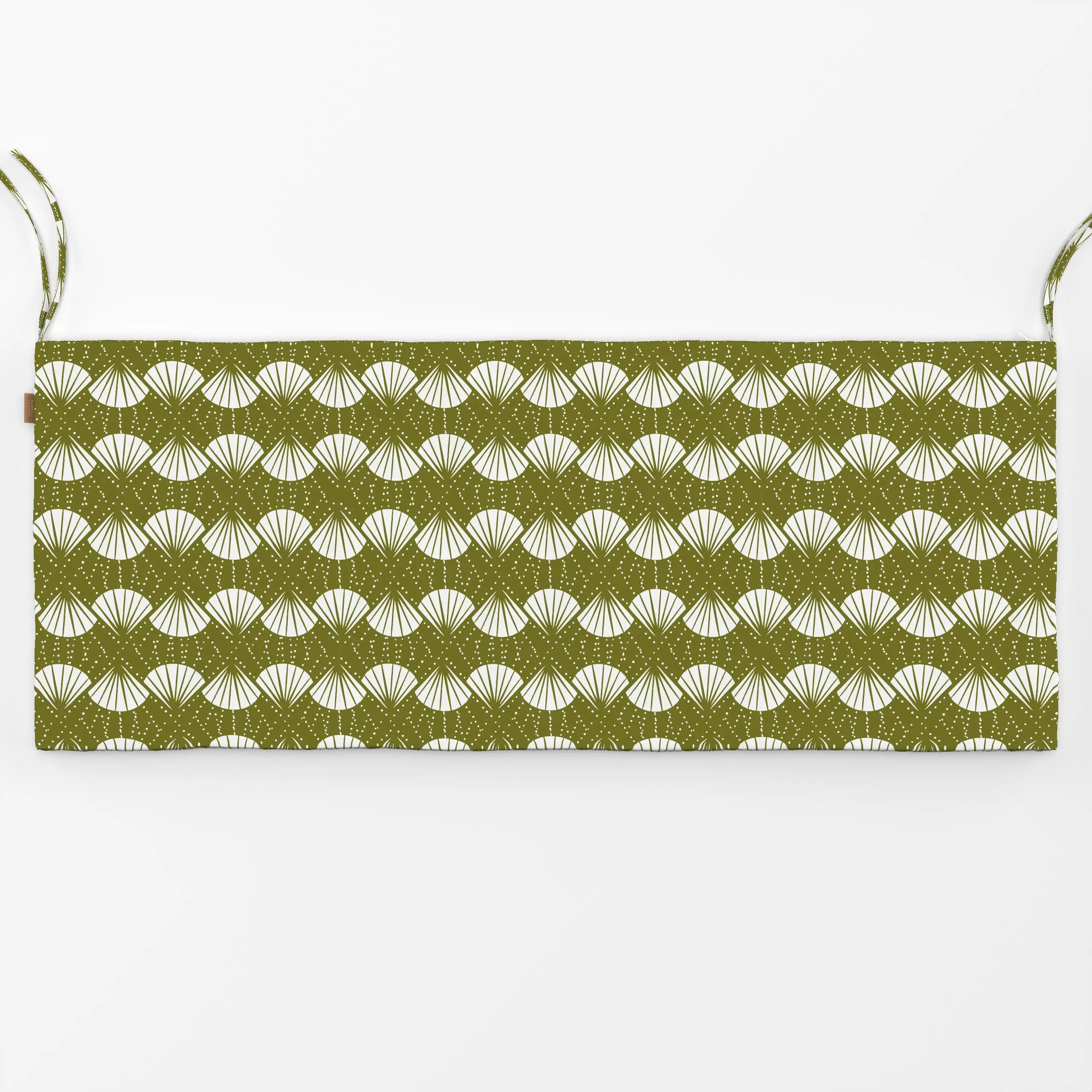 Bankauflage Abstract Shell allover grün - Sommer, Tiere - von „moDeern Design Studio"; boho, Jungle, Sommer, dschungel, Musc...