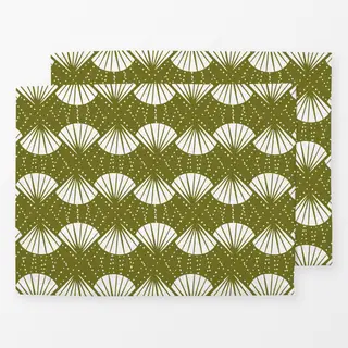 Tischset Abstract Shell allover grün