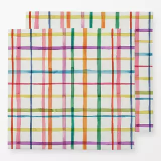 Servietten Color Grid Plaids Watercolor