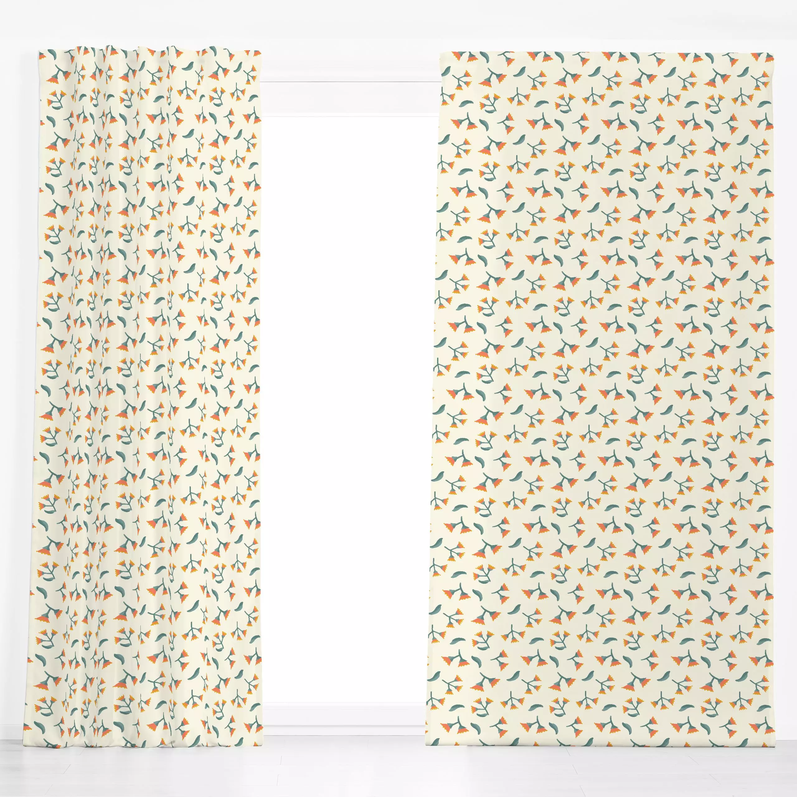 Dekovorhang Australische Blumen - Blumen & Florales - von „Julia Reyelt"; minimal, Eukalyptus, Blüten, Sommerblumen, Landkar...