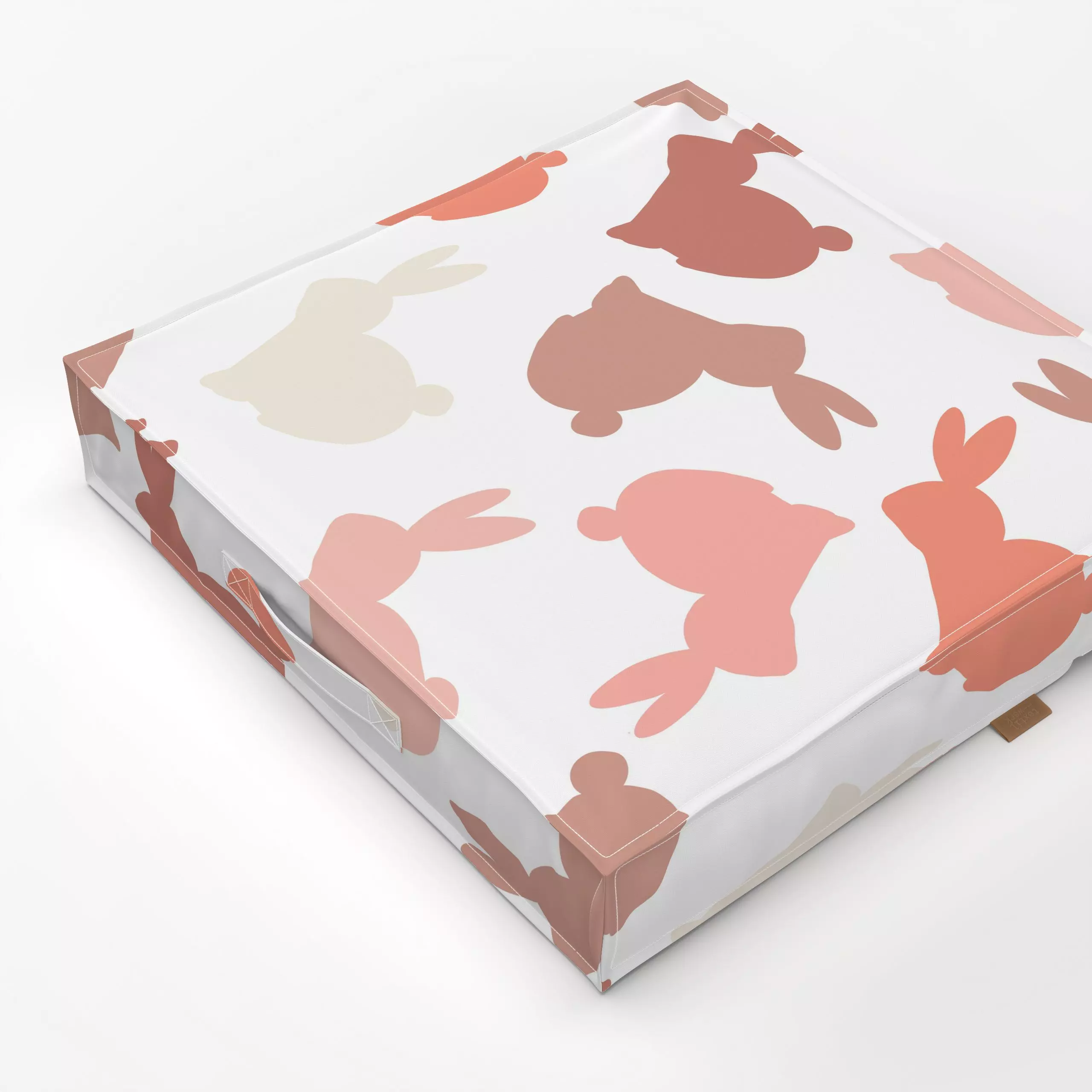 Bodenkissen Hasenmuster Grafisch - Frühling, Tiere - von „Lena Yokota"; Muster, kleingemustert, Tiere, grafisch, Ostern, pat...