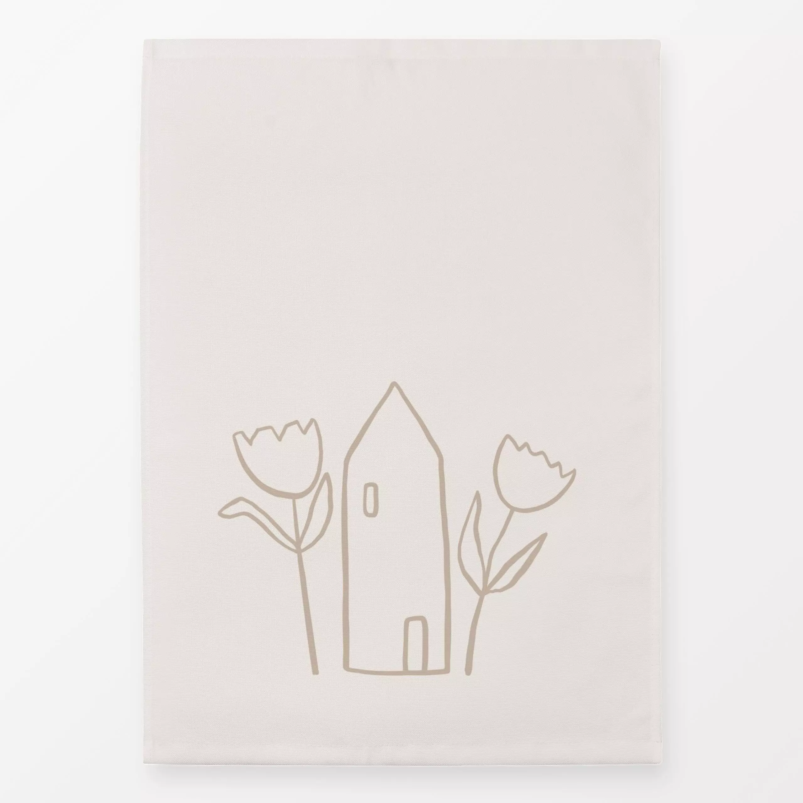 Geschirrtücher Spring house - Blumen & Florales, Frühling - von „Kruth Design"; Zeichnung, Haus - & Bauernhoftiere, beige, H...