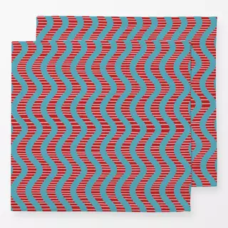 Servietten Wellen und Linien türkis rot