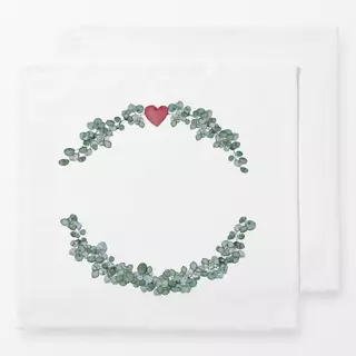 Servietten Kranz mit Herz Eukalyptus