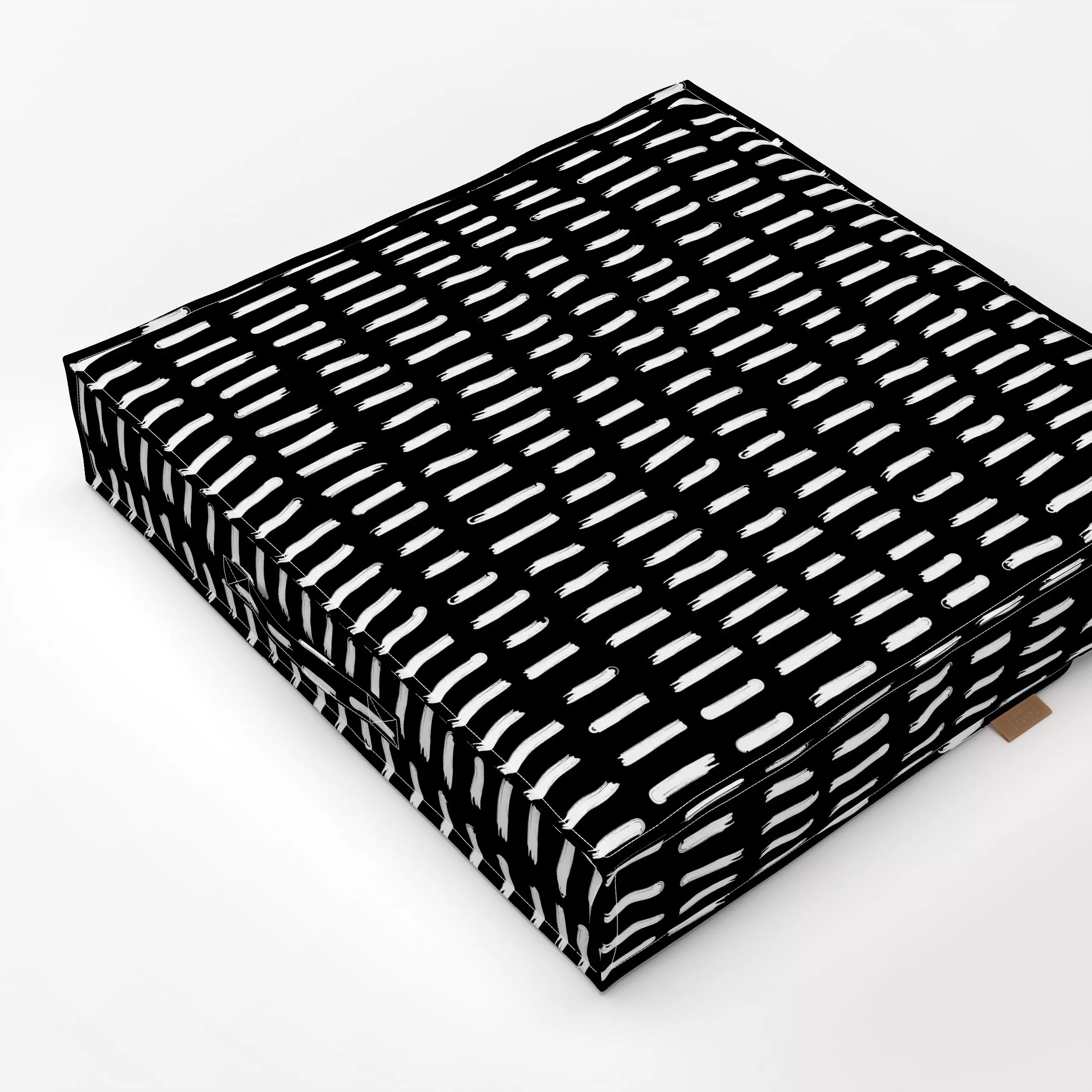 Bodenkissen Black&White: Striche 3 - Symbole & Muster - von „Heyduda"; Muster, schwarz, Linien, Streifen, Striche, blackandw...