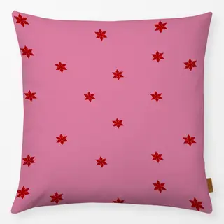 Kissen Sternenmuster Pink Rote Sterne