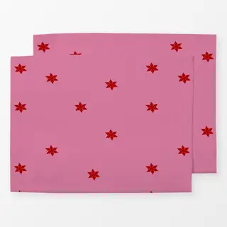 Tischset Sternenmuster Pink Rote Sterne