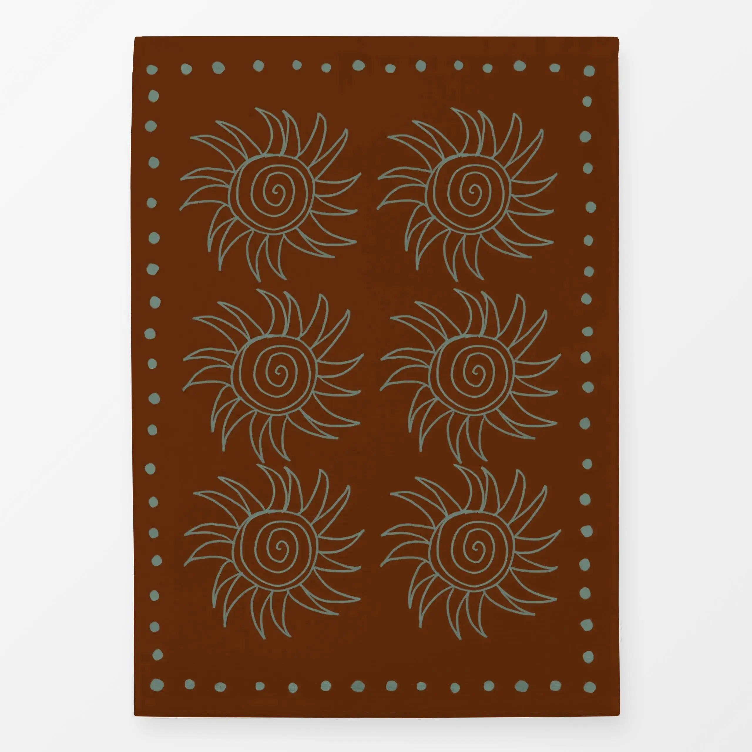 Geschirrtücher Spanish Swirl Sun Burgundy - Sommer - von „KunstbyStephie"; marrakesch, marrokko, boho, abstrakt, Sonne, Somm...