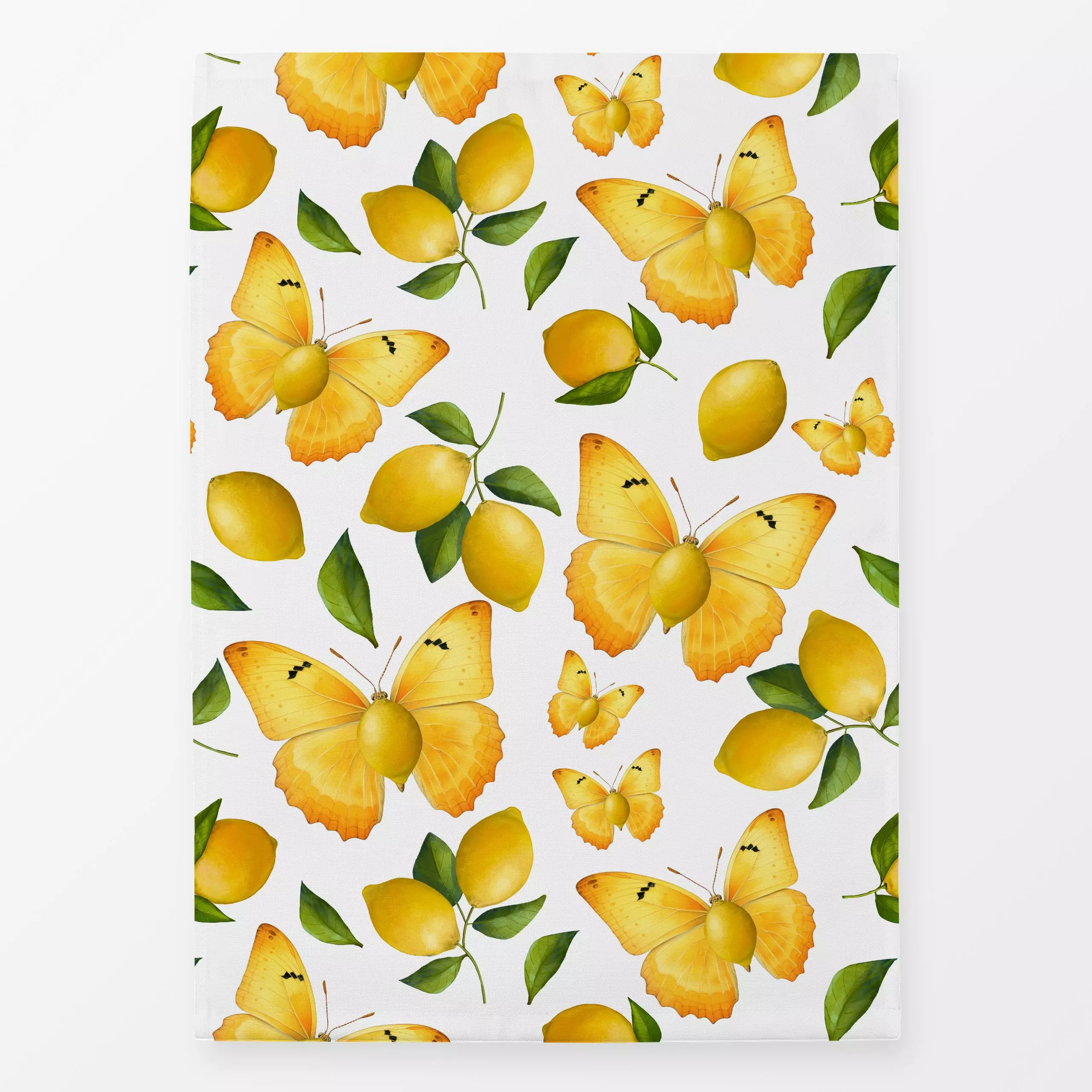 Geschirrtücher Zitronenfalter bei der Arbeit - von „Uta Naumann"; Garten, Schmetterling, Botanisch, floral, Lustig, mediterr...
