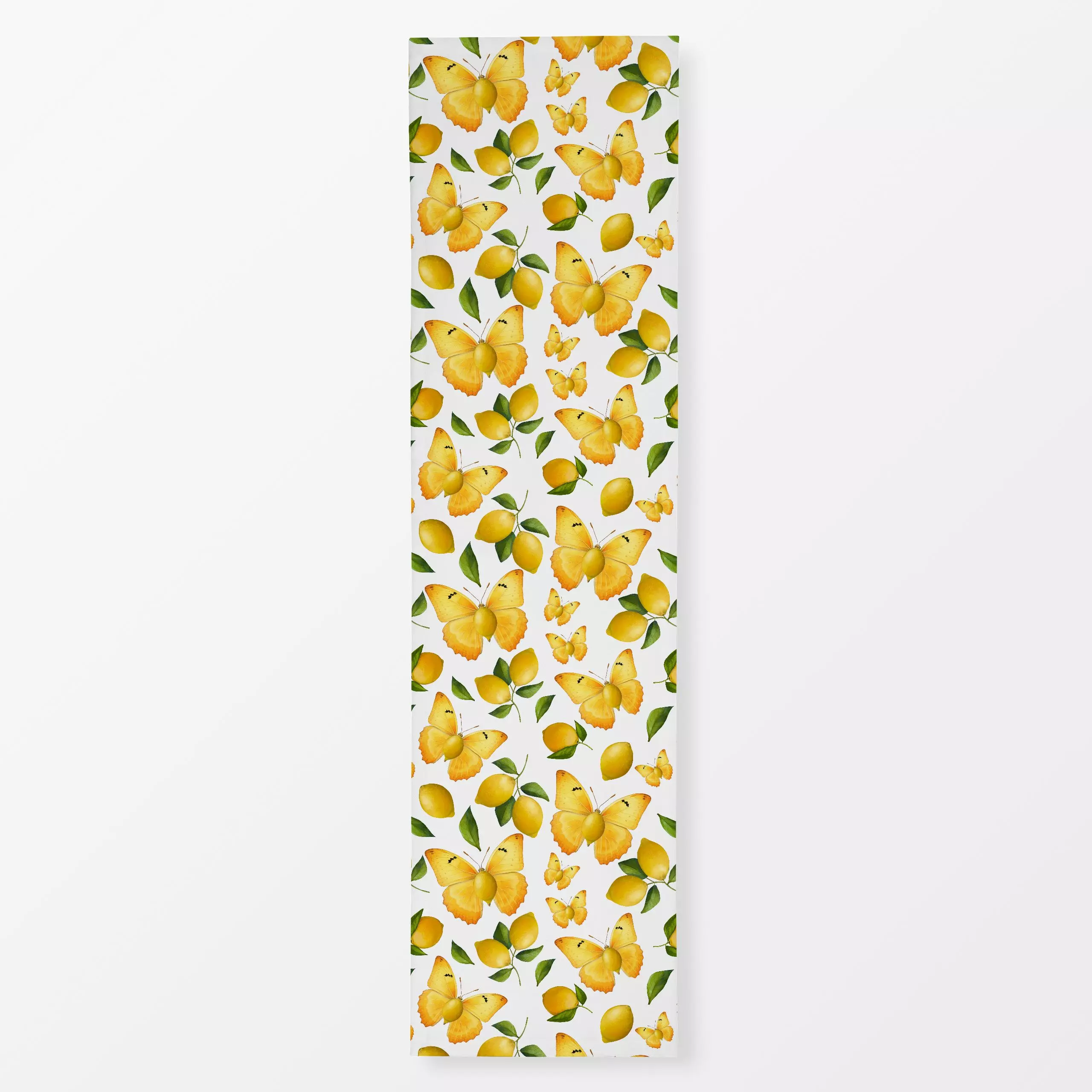 Tischläufer Zitronenfalter bei der Arbeit, Blumen, Sommer, von Uta Naumann