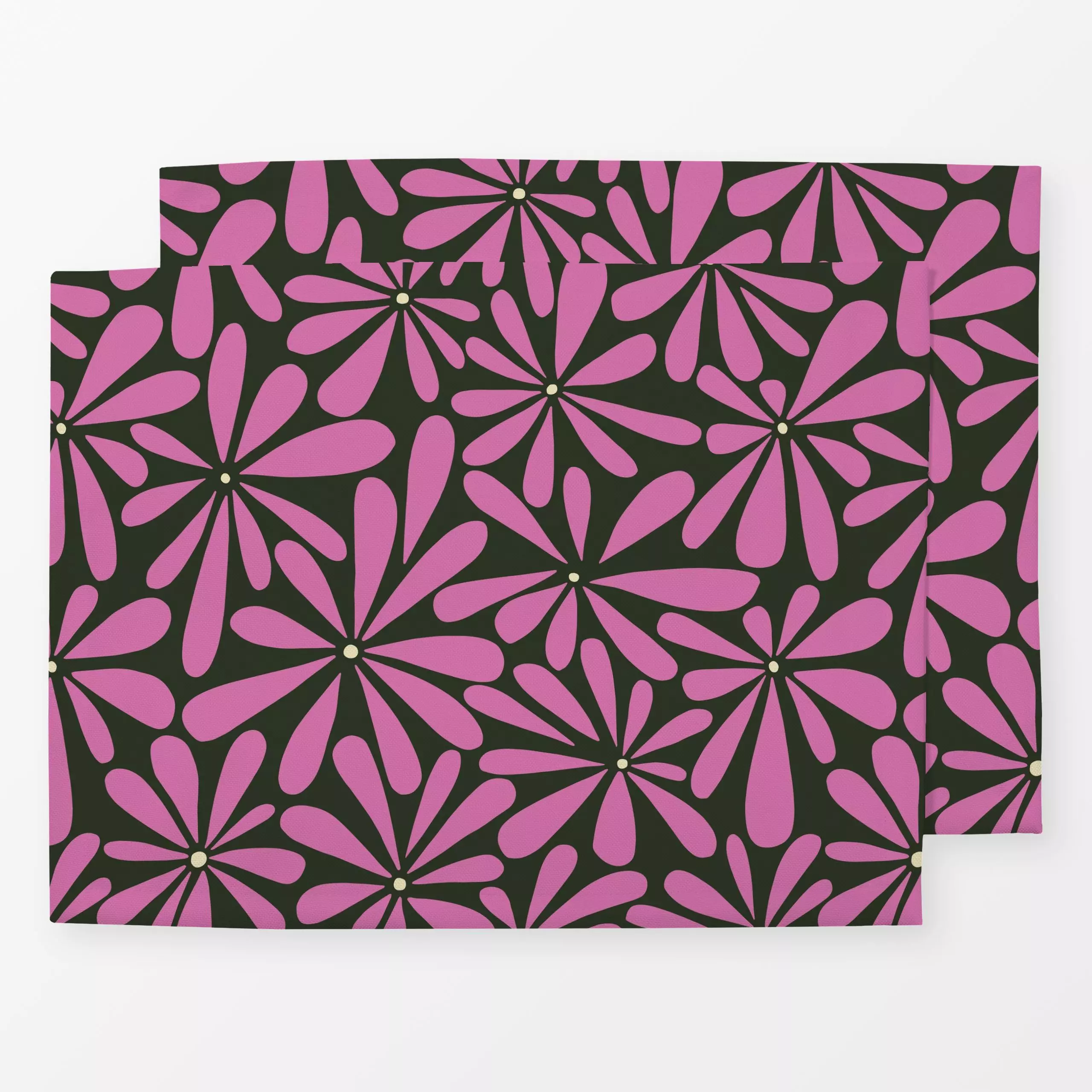 Tischset Margeriten pink - Blumen & Florales, Herbst, Pflanzen & Botanik - von „Julia Schumacher"; Muster, allover, Blumen, ...