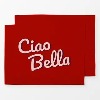 Tischset Ciao Bella rot