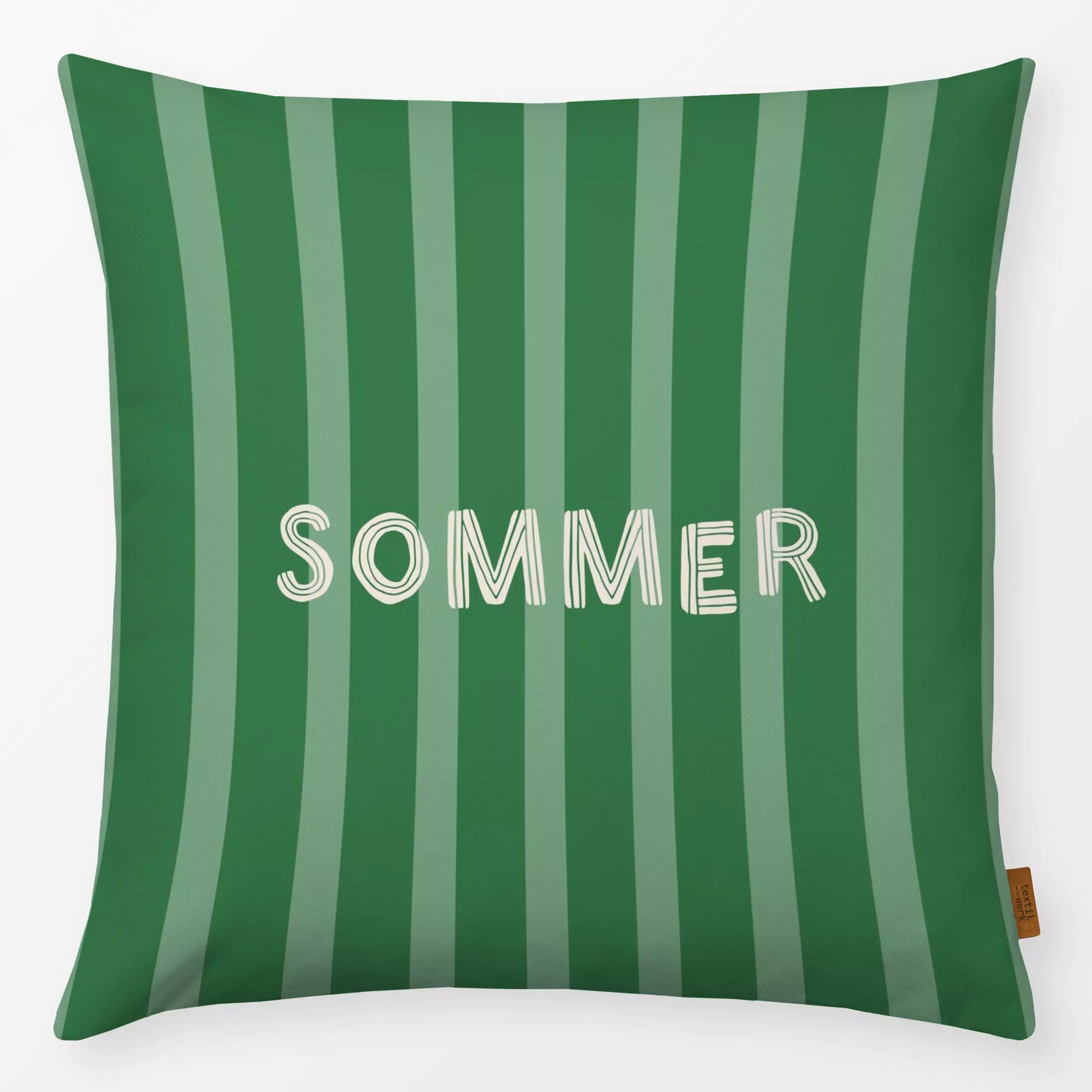 Kissen Sommer 06 - Sommer, Symbole & Muster - von „Kruth Design"; Streifen, Sommer, Spruchkissen, gestreift, Gartendeko, kru...