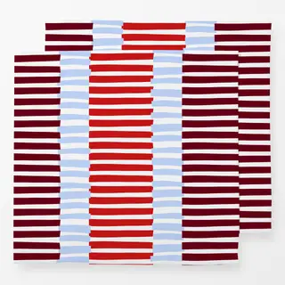 Servietten Himmelblau Streifenmix