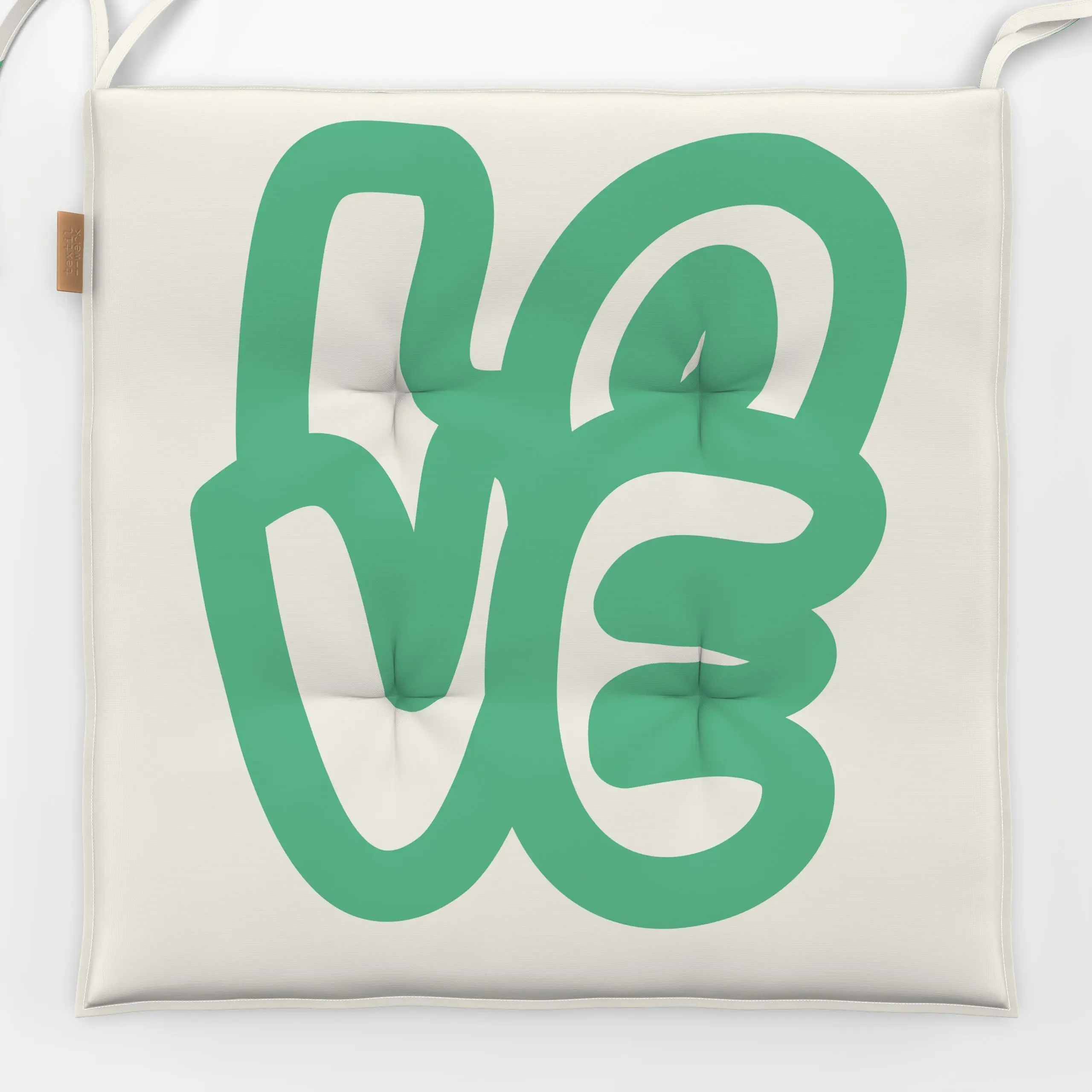 Sitzkissen Love Magic - grün - Frühling, Liebe, Romantik & Pride, Sprüche & Schriftzüge - von „Heyduda"; Love, Ostern, Liebe...