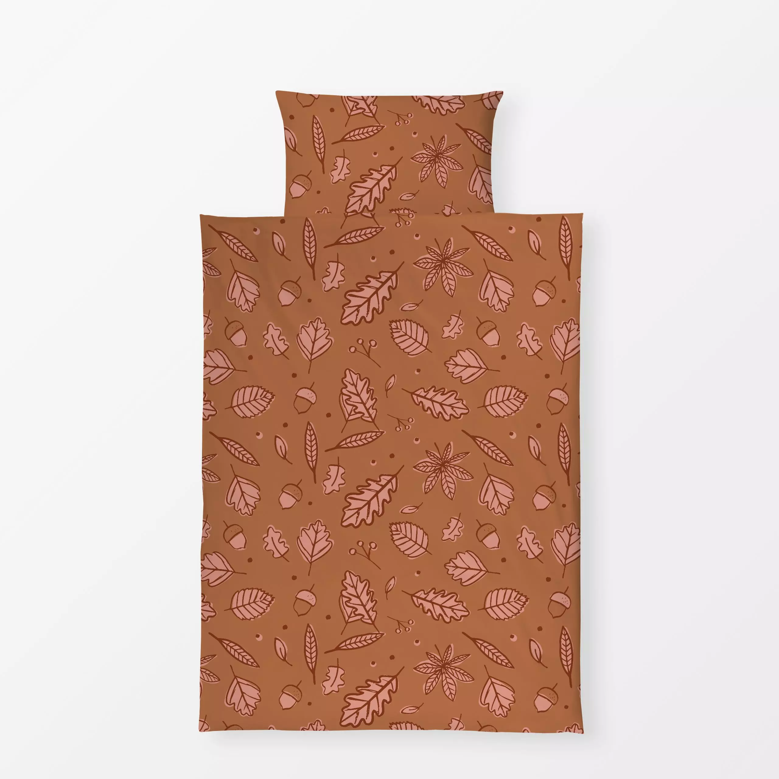 Bettwäsche Blätter Herbst Allover Amber - Blumen & Florales - von „Kruth Design"; Blätter, Laub, Wald, Herbst, Herbstdeko, k...