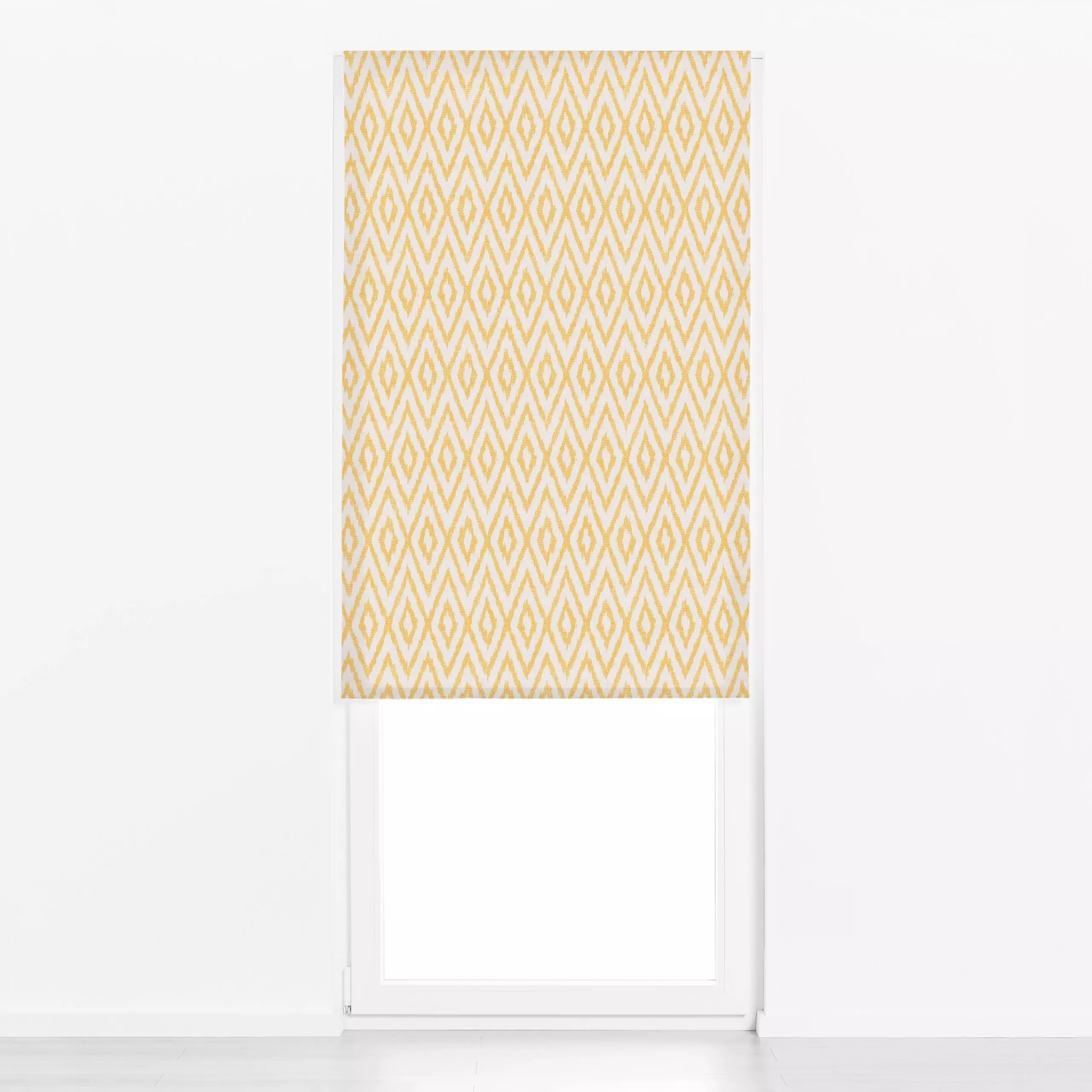 Raffrollo Ikat Yellow - Symbole & Muster, Reise - von „Studio Kesse"; marrakesch, marrokko, boho, gelb, Ethno, Zickzack, ika...