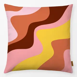 Kissen Retro Wavy Summer Pattern
