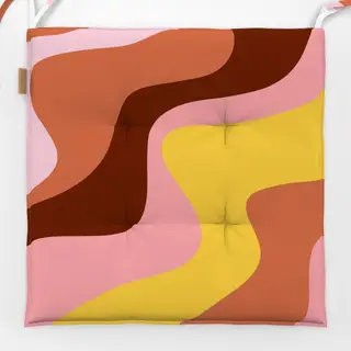 Sitzkissen Retro Wavy Summer Pattern
