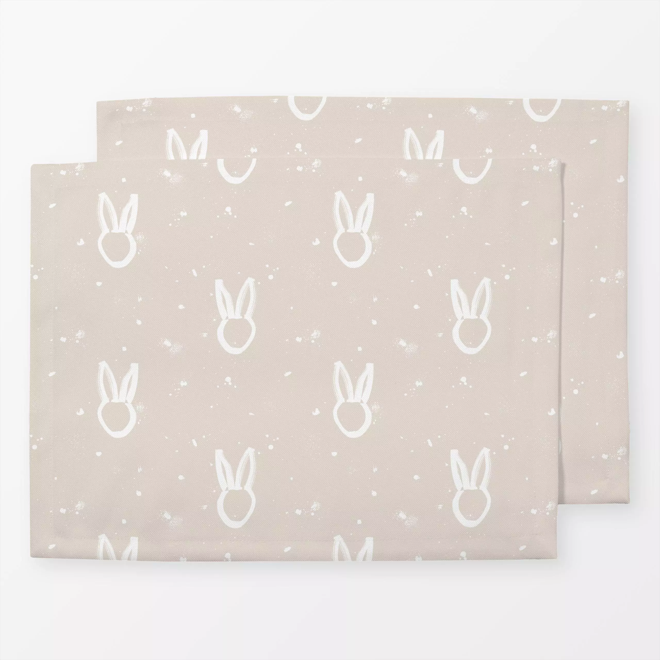 Tischset Osterhase mit Punkten 3 - Frühling - von „Primus Pattern"; Punkte, Sand, Hase, beige, Ostern, gepunktet, splash, ea...