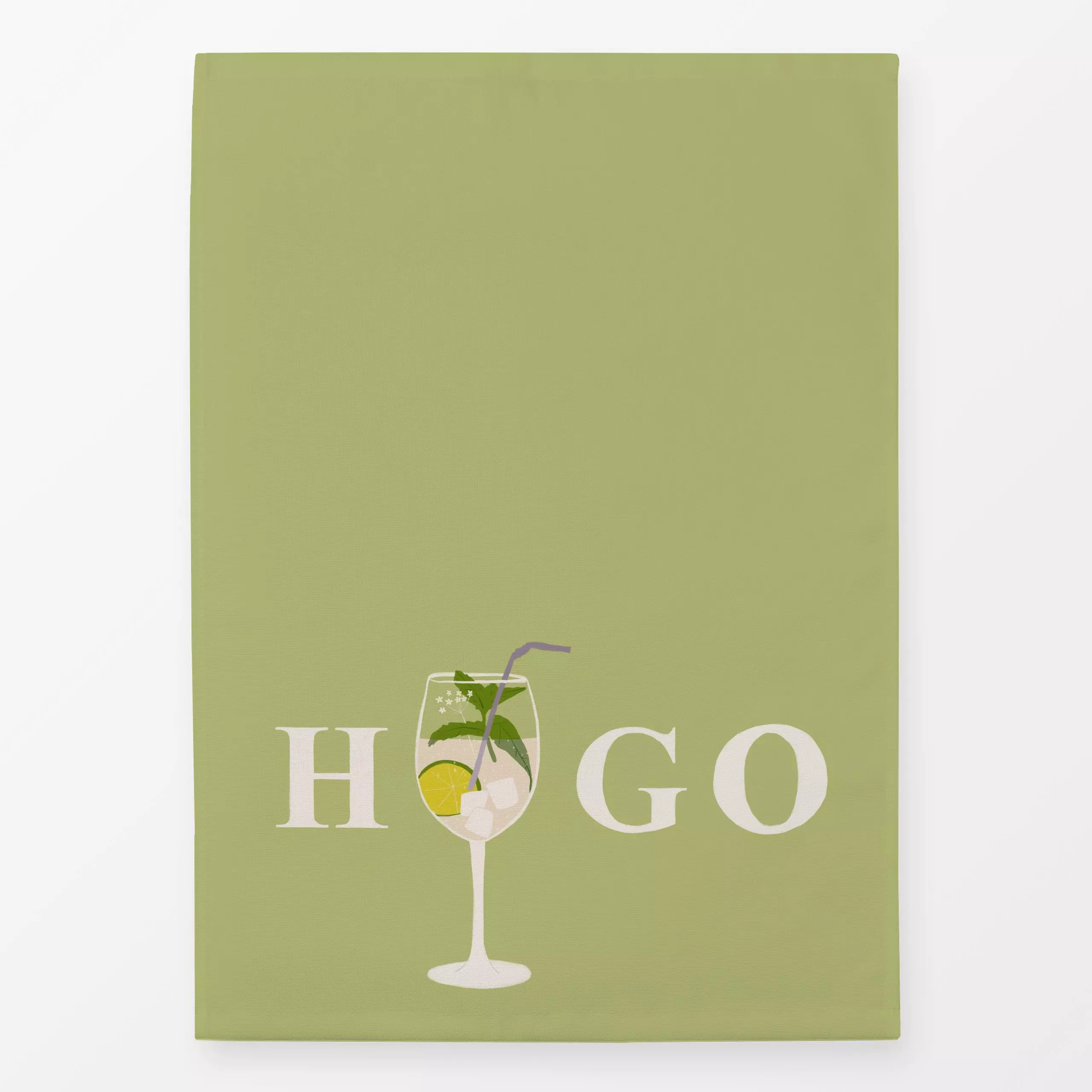 Geschirrtücher Hugo Typo Mint - Sprüche & Schriftzüge, Küche, Essen & Trinken - von „Sophie Augustin Illustration"; typograf...