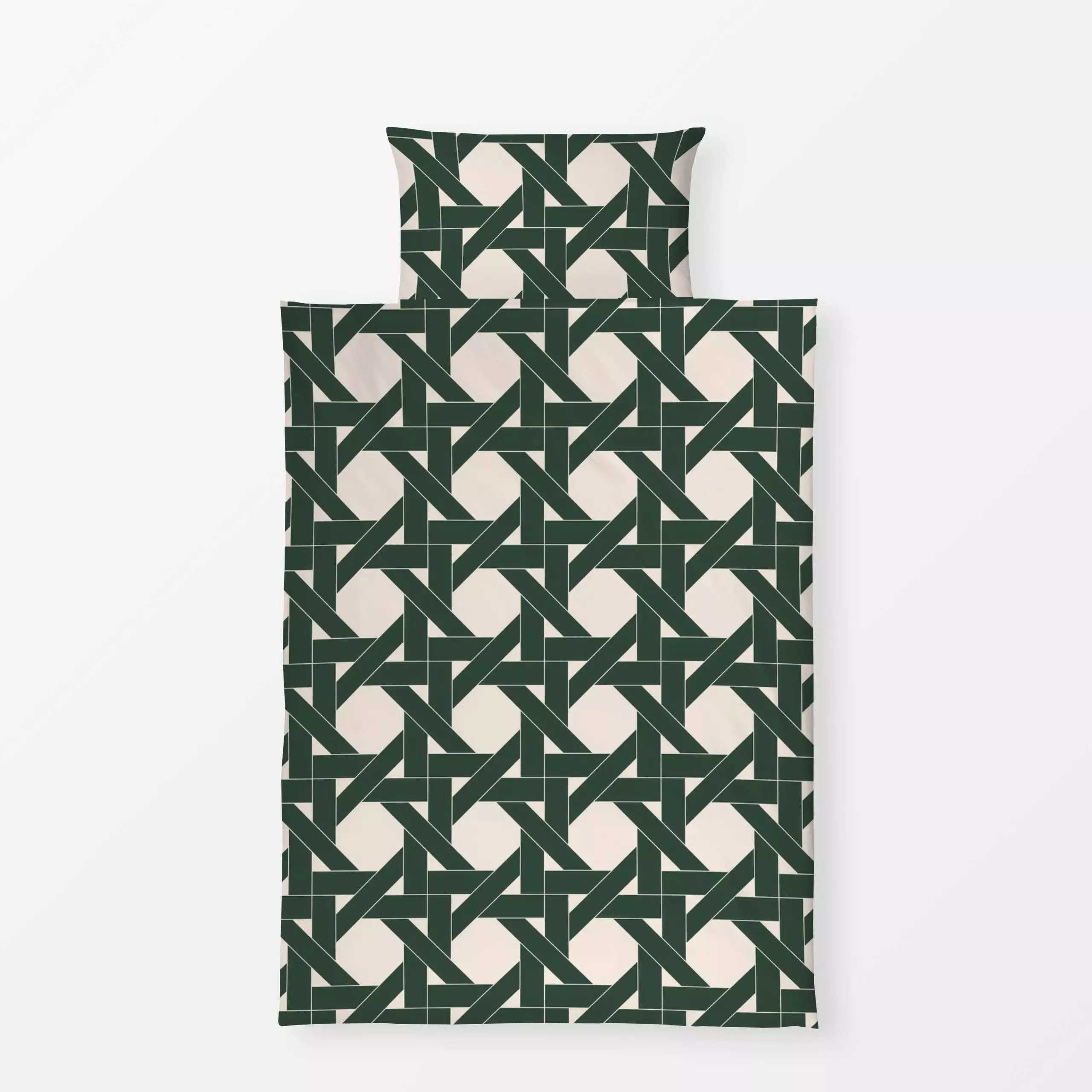 Bettwäsche Rotin Bergerac XL - Symbole & Muster - von „BOUDOIR BOBO"; boho, Muster, Retro, beige, pattern, gruen, green, Fra...