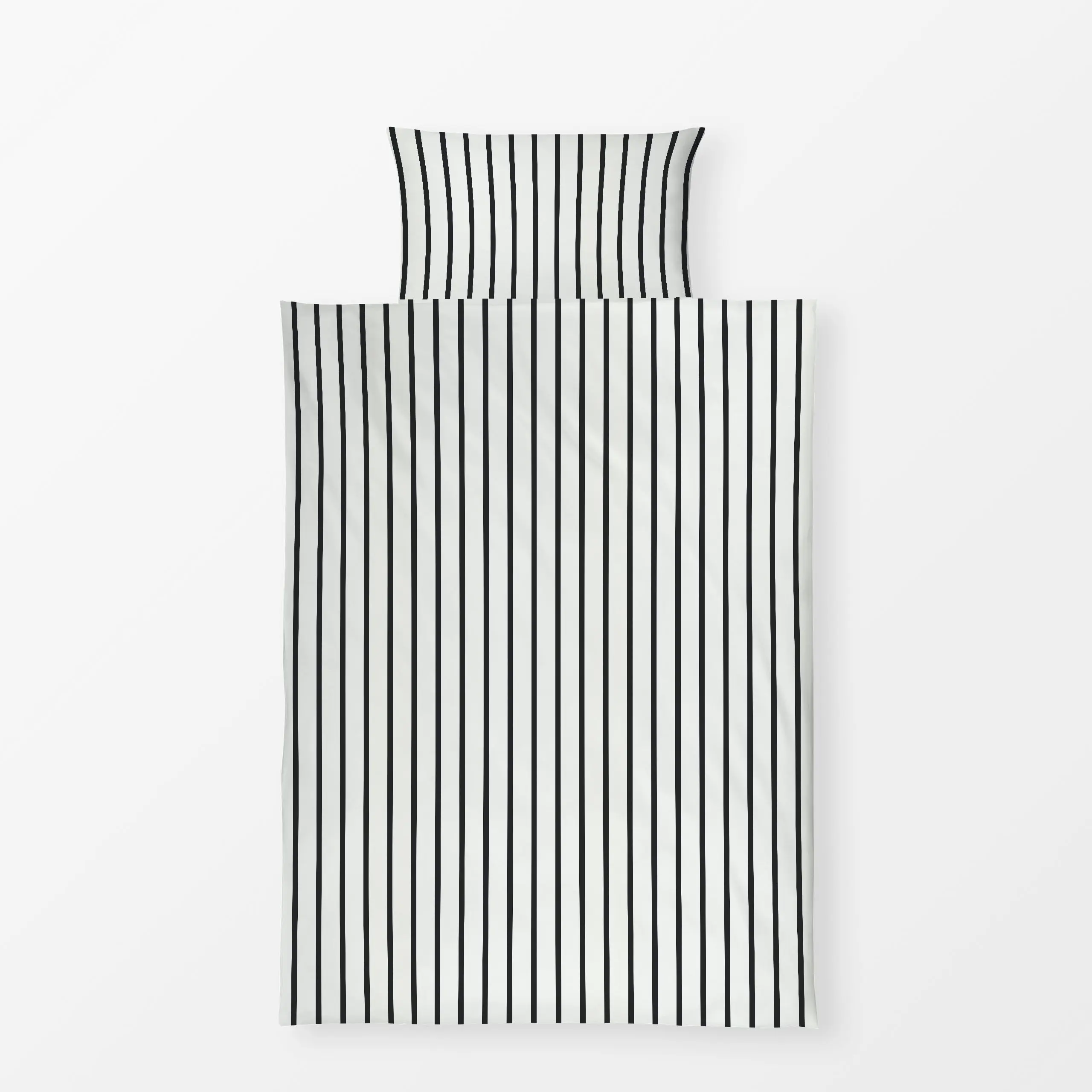 Bettwäsche schmale Streifen schwarz-weiß - Sommer, Winter, Symbole & Muster - von „Katrin Graff"; Linien, Streifen, skandina...