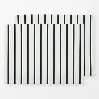 Tischset schmale Streifen schwarz-weiß