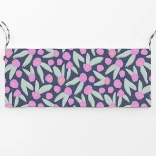 Bankauflage Abstrakte Lila-Grüne Blüten