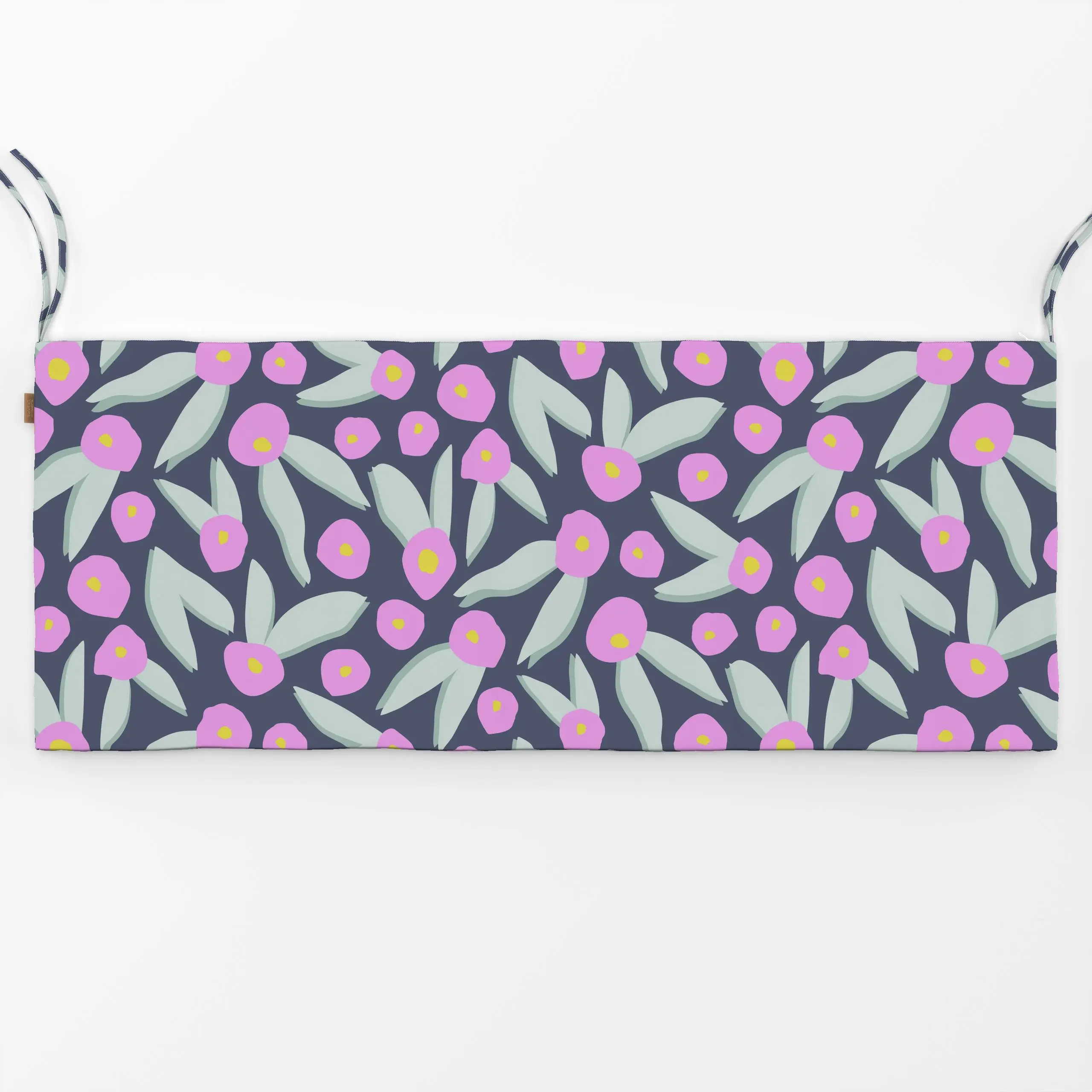 Bankauflage Abstrakte Lila-Grüne Blüten - Blumen & Florales, Symbole & Muster - von „Sara Maria"; Blatt, Blumen, Sommerblume...