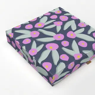 Bodenkissen Abstrakte Lila-Grüne Blüten