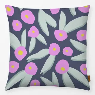 Kissen Abstrakte Lila-Grüne Blüten