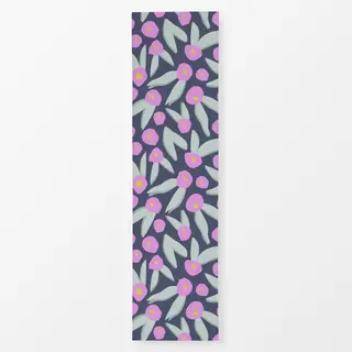 Tischläufer Abstrakte Lila-Grüne Blüten