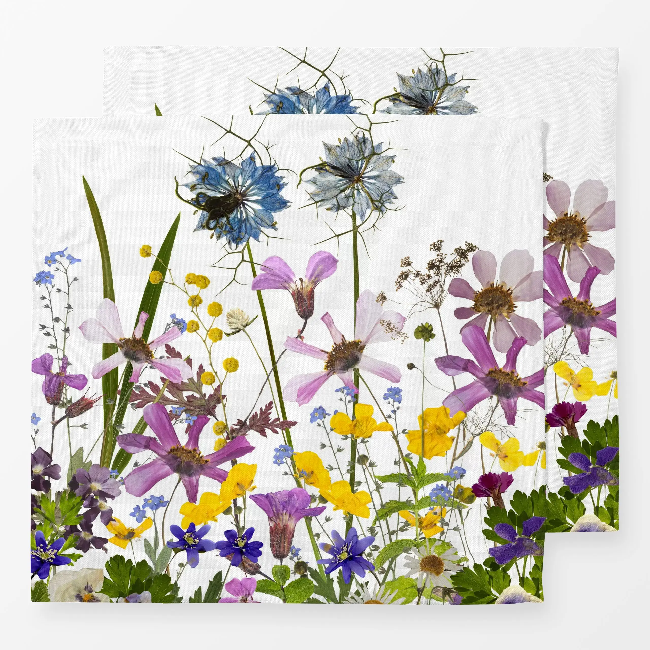 Servietten Getrocknete Mittsommer Wiese - Blumen & Florales - von „Uta Naumann"; Natur, skandinavisch, Blumen, Wildblumen, S...