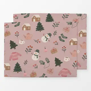 Tischset Ganz viel Weihnachten rosa