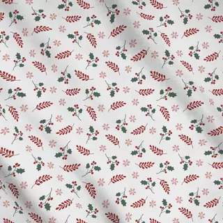 Meterware Muster Blätter und Stechpalmen