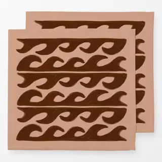 Servietten Pink and Red Painted Waves