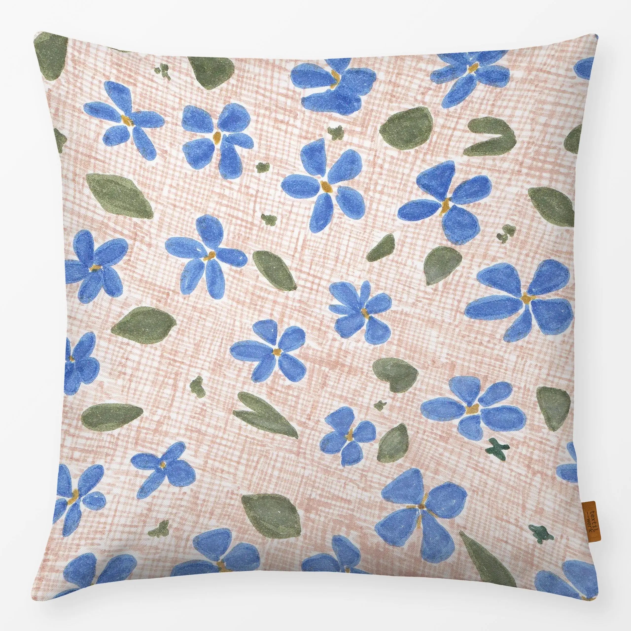 Kissen Blue Harmony - Blumen & Florales, Natur & Landschaft, Pflanzen & Botanik - von „Miriam Dück"; Textur, Kinder, Blumen,...