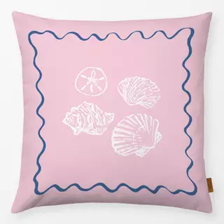 Kissen Wellenrand Muscheln pink