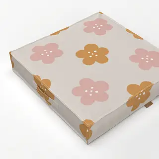 Bodenkissen Pinke und orange Blumen