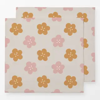 Servietten Pinke und orange Blumen