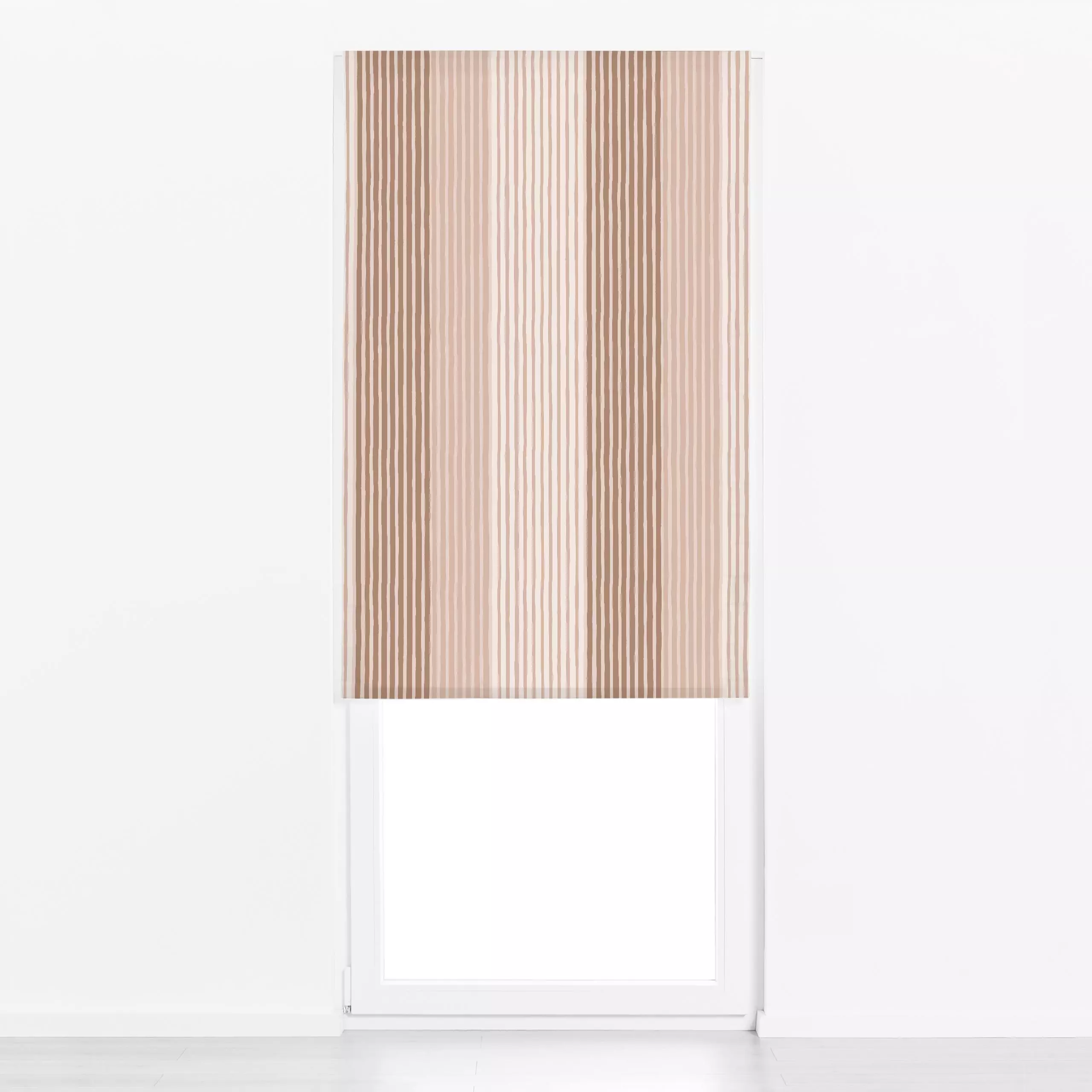 Raffrollo Multicolor Stripes Beige Braun - Symbole & Muster - von „Studio Kesse"; Linien, Streifen, Herbst, Scandi, Herbstde...