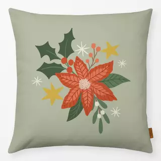 Kissen Weihnachtsstern Grün