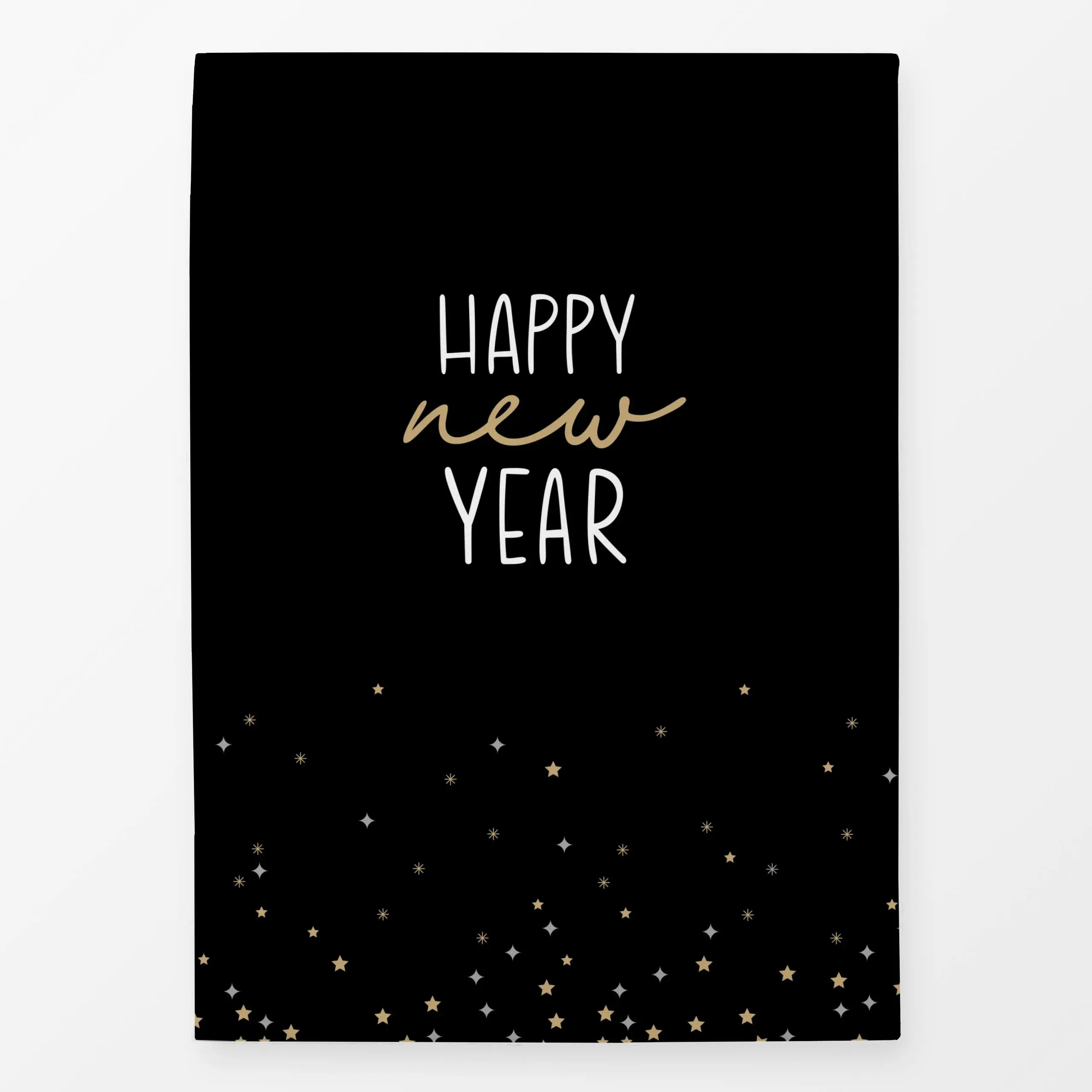 Geschirrtücher New Year in Paris black - Sprüche & Schriftzüge, Anlässe - von „Carolin Vonhoff"; schwarz, Sterne, beige, Ele...