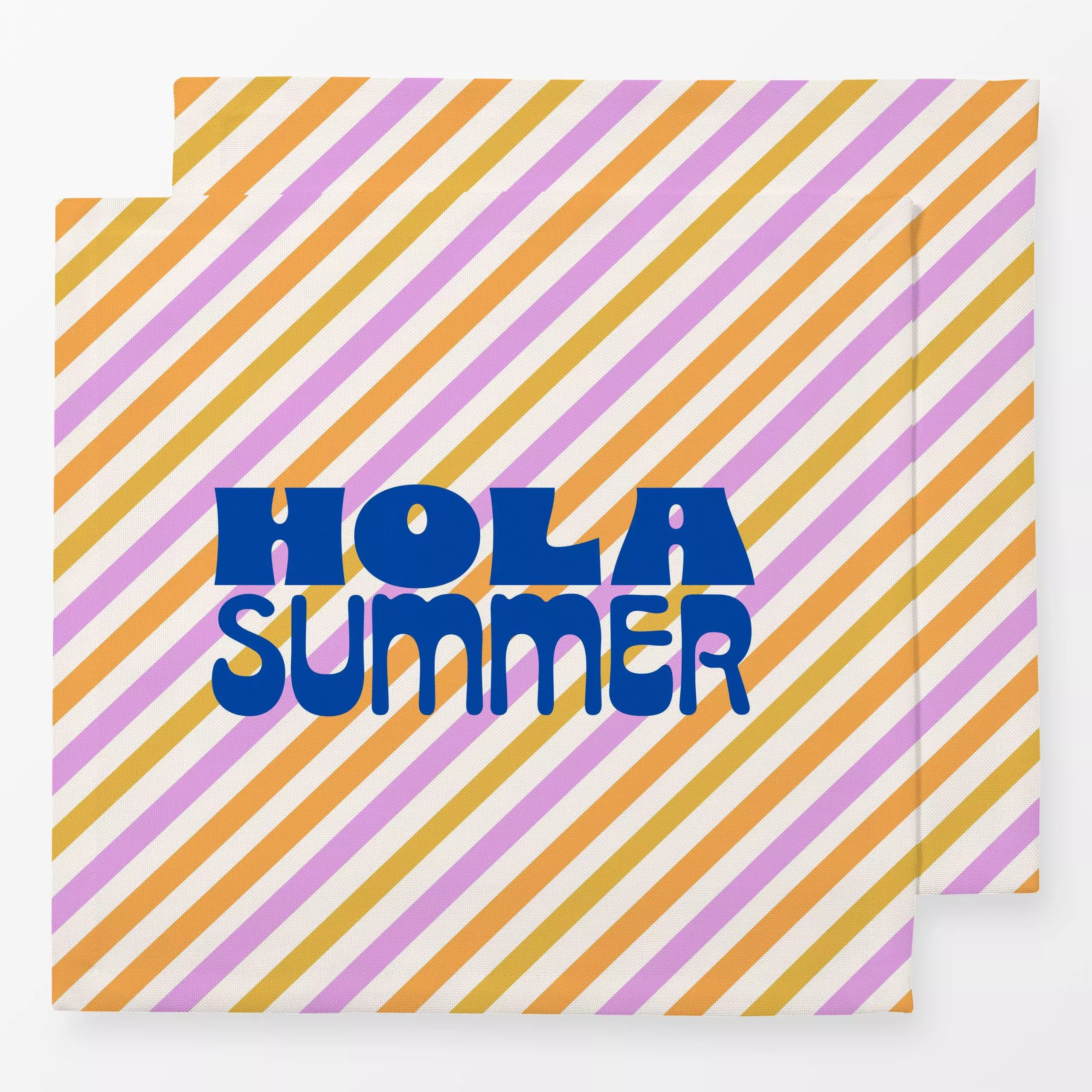 Servietten hola summer stripes - Sommer, Sprüche & Schriftzüge, Symbole & Muster - von „Patries Elisabeth"; Orange, Sommer, ...